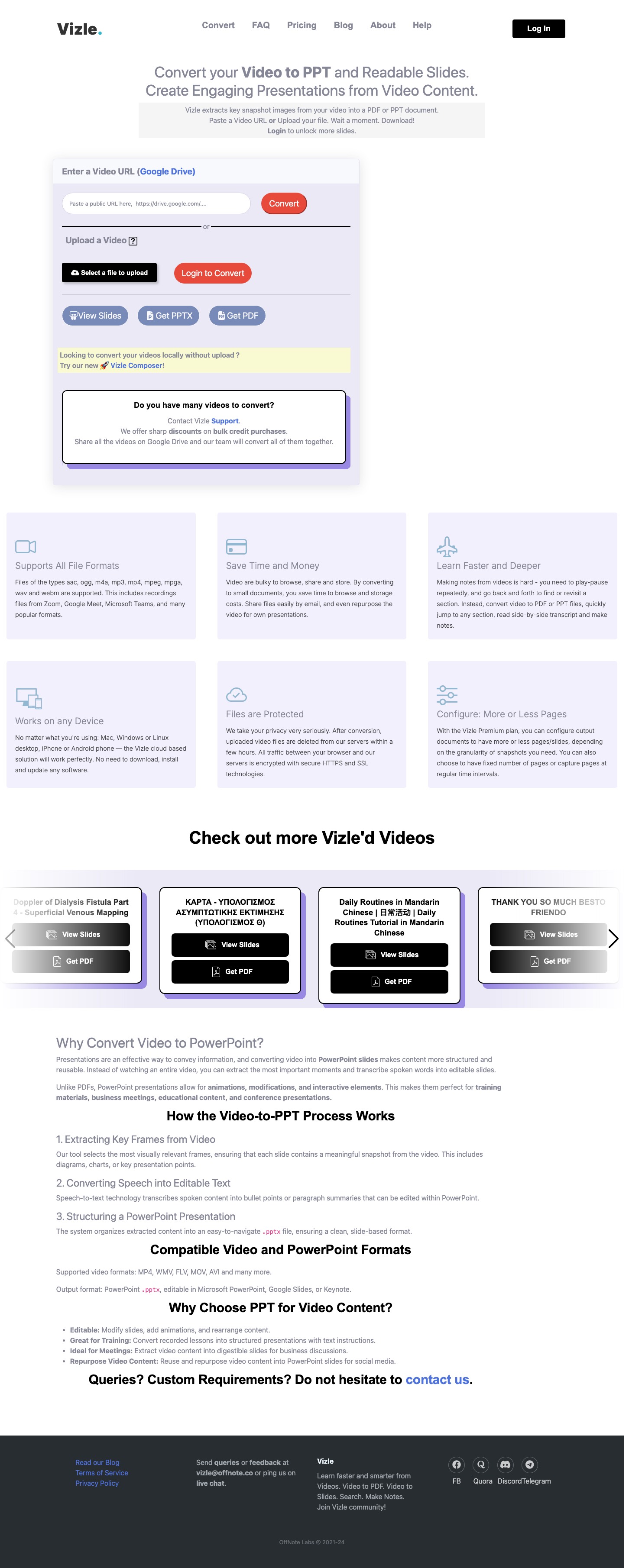 Govizle video to PPT page