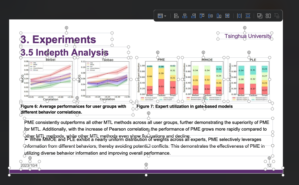 Editable elements on a more complex slide